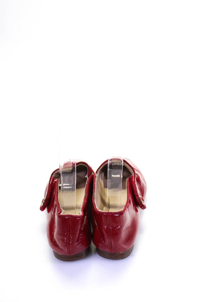 Sam Edelman Women's Round Toe Cutout Leather Ballet Flats Shoe Red Size 3