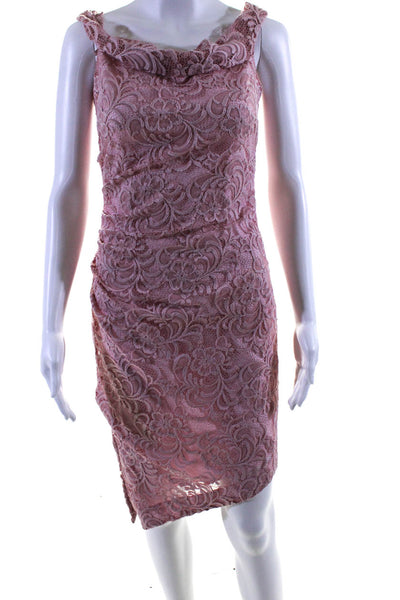 Milly Women's Off The Shoulder Lace Cinch Bodycon Midi Dress Pink Size 4