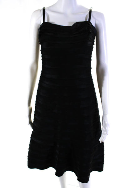 BCBG Max Azria Womens Spaghetti Strap Sleeveless A Line Dress Black Size 4