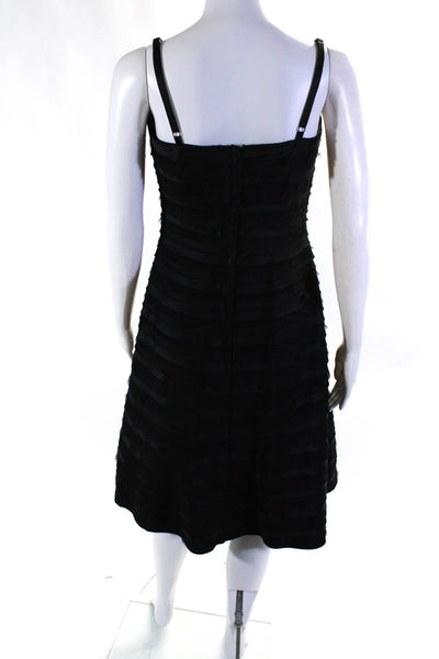 BCBG Max Azria Womens Spaghetti Strap Sleeveless A Line Dress Black Size 4