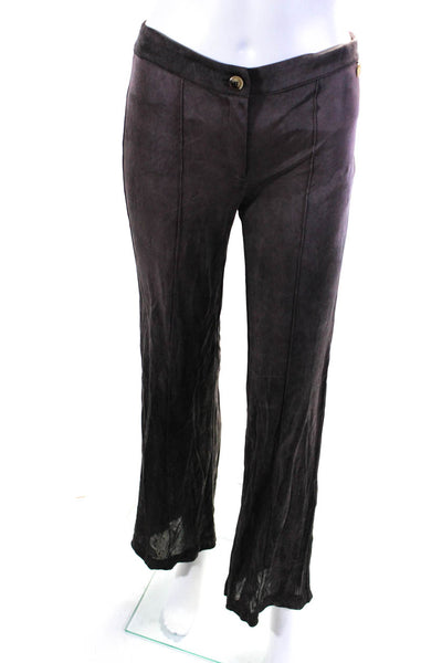 Class Roberto Cavalli Womens Tie Dye Print Flare Leg Pants Gray Purple Size 6
