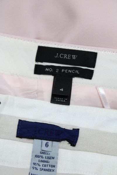 J Crew Womens Number Two Pencil Skirt Pink Beige Wool Size 4 6 Lot 2