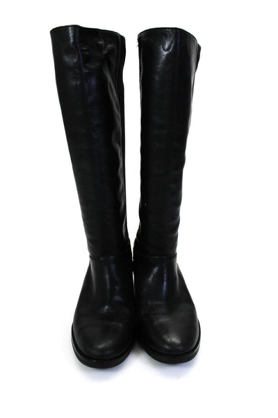 Cole Haan Womens Leather Front Suede Back Knee High Riding Boots Black Size 8B