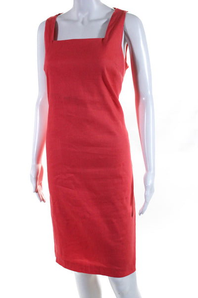 Antonio Melani Womens Sleeveless Square Neck Pencil Dress A Coral Pink Size 10