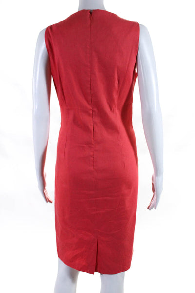 Antonio Melani Womens Sleeveless Square Neck Pencil Dress A Coral Pink Size 10