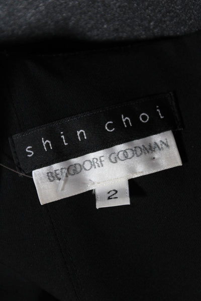 Shin Choi Womens Back Zip Strapless Knee Length Sheath Dress Black Size 2