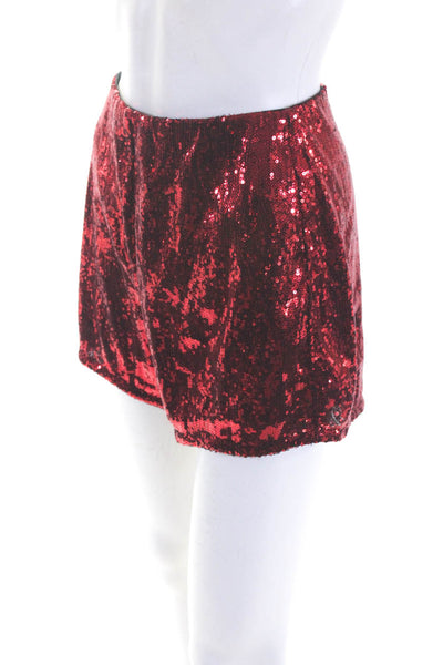 philosophy Women's Zip Closure Lined Sequin Dress Short Red Size 2