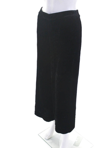 Joseph Women's Elastic Waist Wide Leg Velvet Dress Pant Black Size 36
