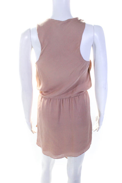 Haute Hippie Women's Sleeveless Asymmetrical Drop Waist Mini Dress Pink Size XS
