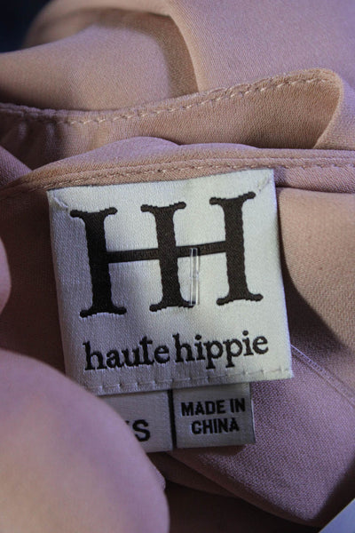 Haute Hippie Women's Sleeveless Asymmetrical Drop Waist Mini Dress Pink Size XS