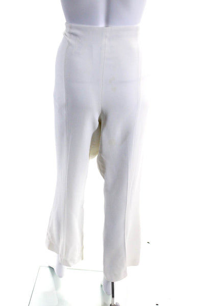 The Row Womens Cream High Rise Pleated Straight Leg Dress Pants Size 12