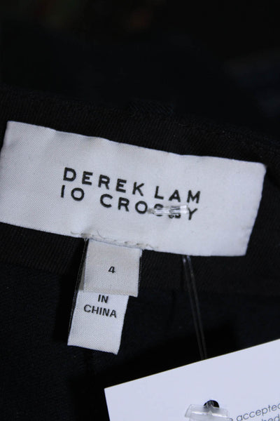 Derek Lam 10 Crosby Women's Hook Closure Straight Leg Ankle Pant Blue Size 4
