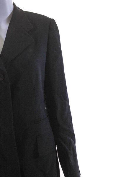 Elements Escada Mens Navy Wool Four Button Long Sleeve Blazer Jacket Size 40