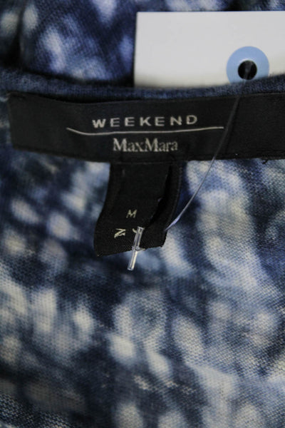 Weekend Max Mara Womens Short Sleeve Scoop Neck Tie Dyed Dress Blue Size Medium