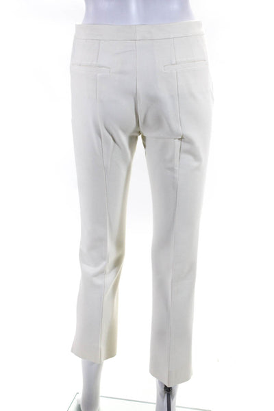 Derek Lam Womens Creased Drake Crop Slim Leg Trousers Ivory Size 0