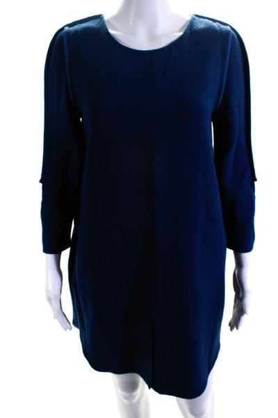 3.1 Phillip Lim Women's 3/4 Sleeve Wool Shift Dress Blue Size 2