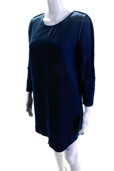 3.1 Phillip Lim Women's 3/4 Sleeve Wool Shift Dress Blue Size 2