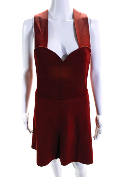 ALC Women's V Neck Rayon Blend Sleeveless Mini Dress Red Size L