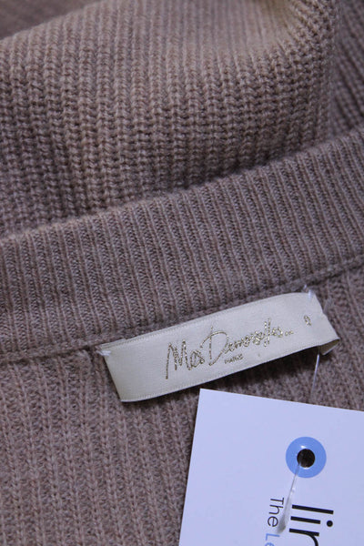 Mes Demoiselles Womens Wool Ribbed High Low Pullover Sweater Top Brown Size 0