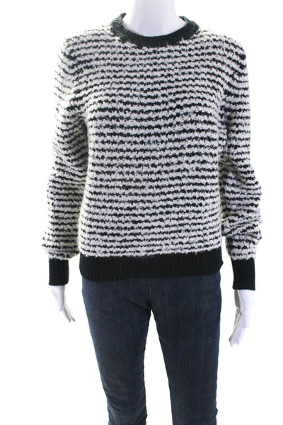 Etoile Isabel Marant Womens Alpaca Striped Pullover Sweater Black Size EUR38