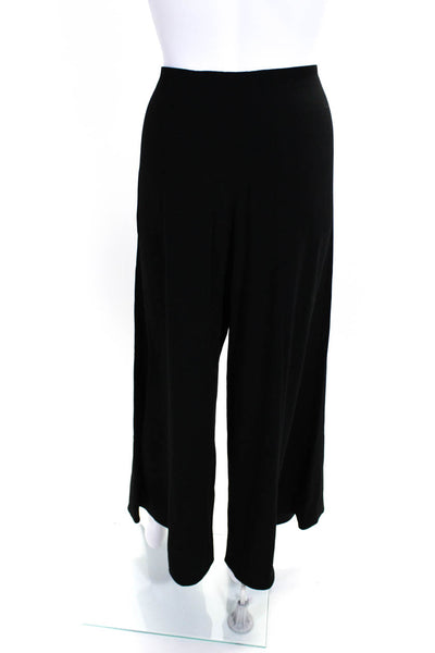 CO Women's High Rise Side Zip Wide Leg Trousers Black Size 14