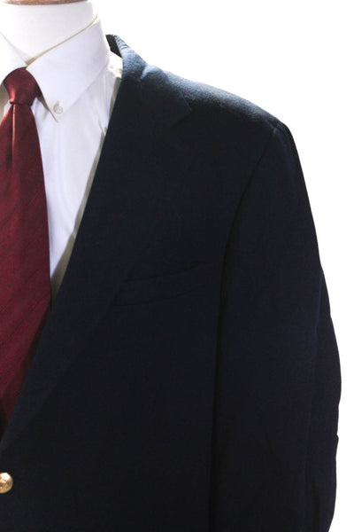 Chaps Ralph Lauren Mens Dark Navy Two Button Long Sleeve Blazer Size 44