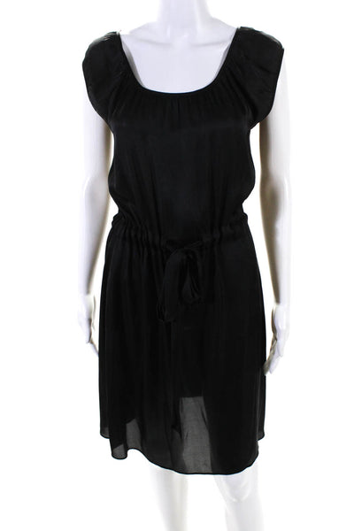 Paul & Joe Sister Womens Round Neck Drawstring Short Sleeve Dress Black Size S
