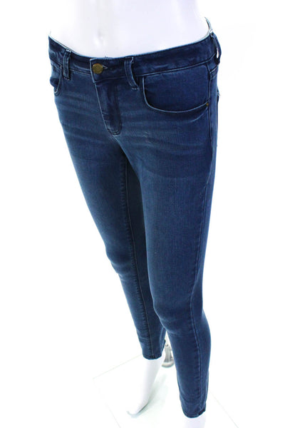 Donna Karan New York Womens Mid rise Skinny Leg Jeans Blue Cotton Size 24