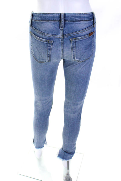 Joes Jeans Womens Ripped The Finn Ankle Skinny Leg Jeans Blue Cotton Size 24