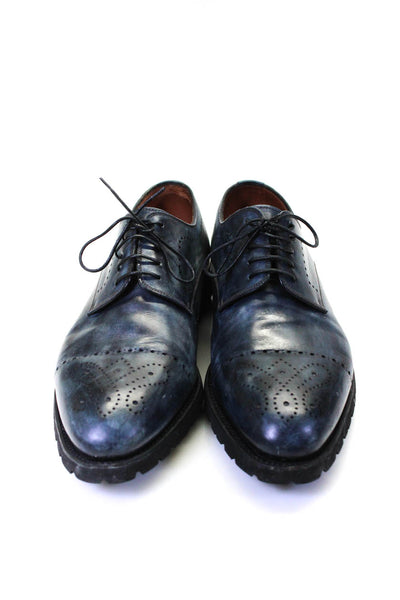 Bontoni Mens Black Leather Brogue Lace Up Oxford Shoes Size 43.5