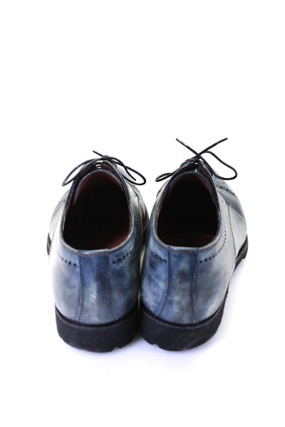 Bontoni Mens Black Leather Brogue Lace Up Oxford Shoes Size 43.5