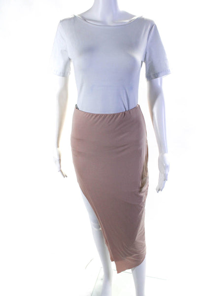 Lovers + Friends Women's Side Slit Mid Length Pencil Skirt Pink Size M