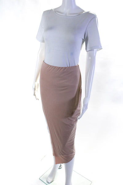 Lovers + Friends Women's Side Slit Mid Length Pencil Skirt Pink Size M