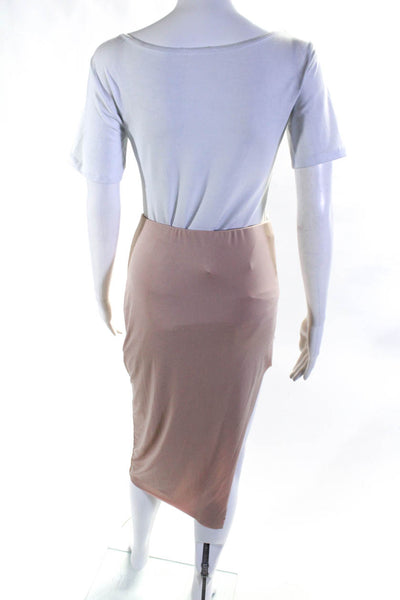 Lovers + Friends Women's Side Slit Mid Length Pencil Skirt Pink Size M