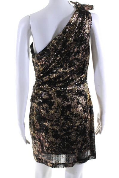 Mark & James by Badgley Mischka Womens Metallic Sequin Dress Black Brown Medium