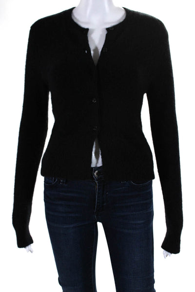 Patou Women's Round Neck Button Down Cardigan Sweater Black Size L