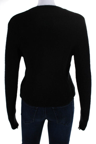 Patou Women's Round Neck Button Down Cardigan Sweater Black Size L