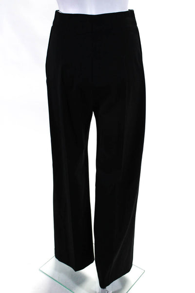 Patou Women's Flat Front Straight Leg Dress Trouser Pant Black Size 38