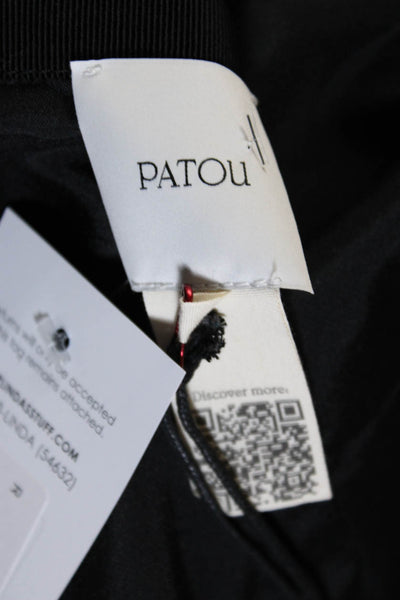 Patou Women's Zip Closure Slit Hem Work Wear Maxi Skirt Black Size 38