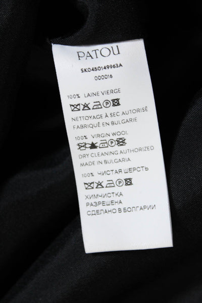Patou Women's Zip Closure Slit Hem Work Wear Maxi Skirt Herringbone Size 38