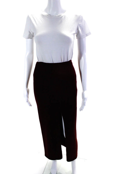 Patou Womens Short Zipped Rib Knit Front Zip Sweater Dress Ruby Wine Size Small