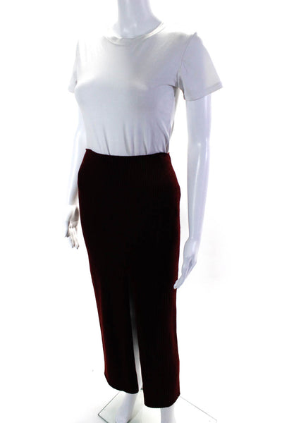 Patou Womens Short Zipped Rib Knit Front Zip Sweater Dress Ruby Wine Size Small