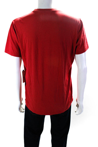 Faherty Mens Good Time Graphic Print Short Sleeve Tee Shirt Red Size Medium