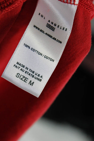 Faherty Mens Good Time Graphic Print Short Sleeve Tee Shirt Red Size Medium