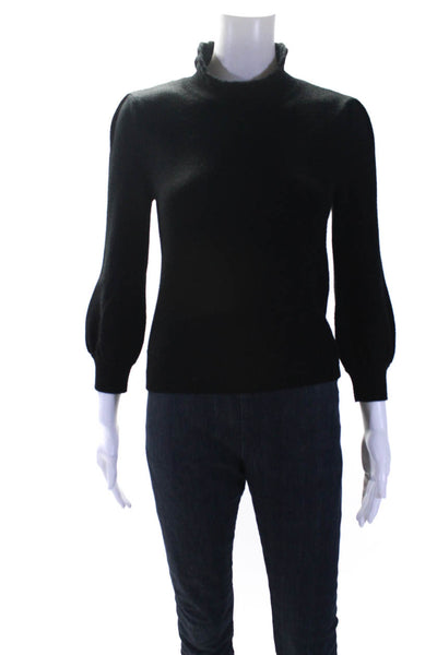 Co. Womens Long Sleeves Turtleneck Sweater Black Wool Size Extra Small
