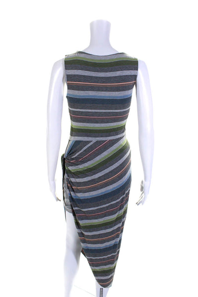 Bailey 44 Womens Sleeveless Scoop Neck Striped Midi Dress Gray Multi Size Small