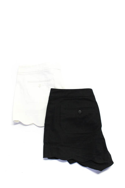 Club Monaco Womens Cotton Asymmetrical Hem Hook & Eye Shorts Black Size 6 Lot 2