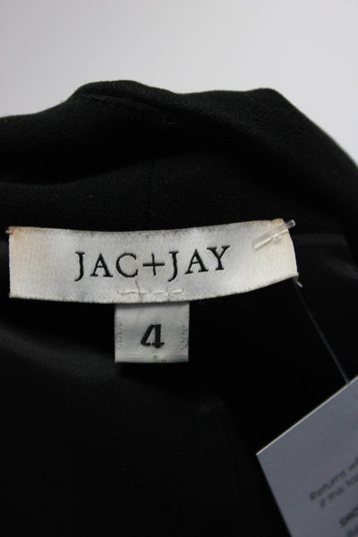Jac + Jay Womens Patchwork Darted Open Front Blazer Vest Black Size 4