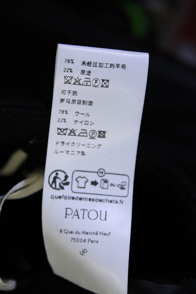 Patou Women's Zip Closure Pleated Flare Micro Mini Skirt Black Size 38