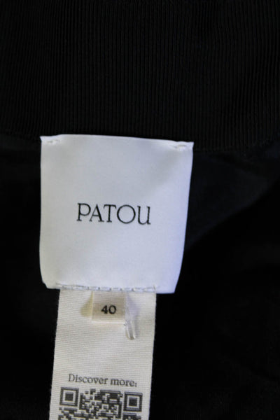 Patou Women's Zip Closure Slit Hem Work Wear Maxi Skirt Black Size 40